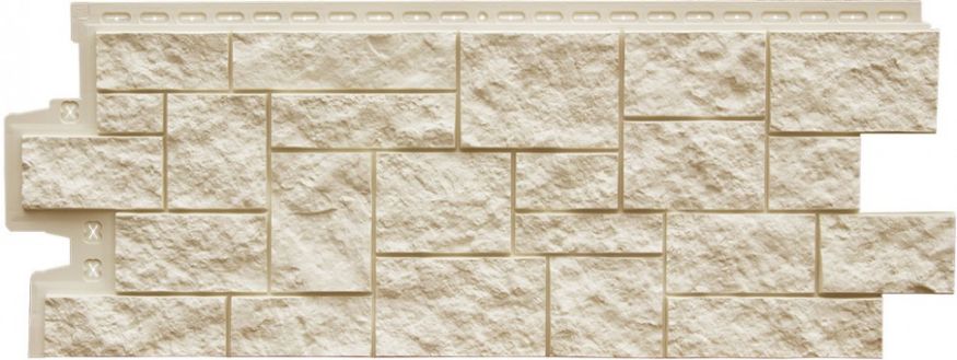 Фасадная панель Grand Line, Дикий камень Classic, Молочный купить в Новосибирске