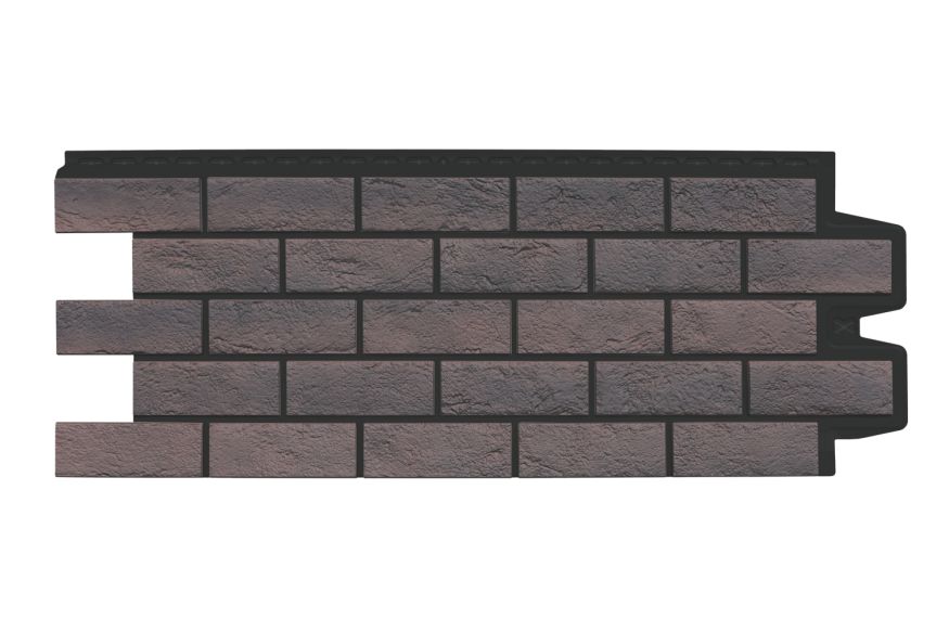 Фасадная панель Grand Line, Состаренный кирпич Design Plus, Кофе (Черный шов) купить в Новосибирске