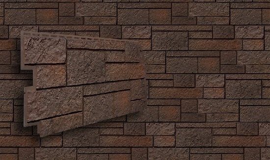 Фасадная панель VOX Sandstone (Сандстоун) в темно-коричневом цвете купить в Новосибирске