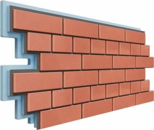 Фасадная термопанель Доломит Кирпич 40 мм, Красный купить в Новосибирске