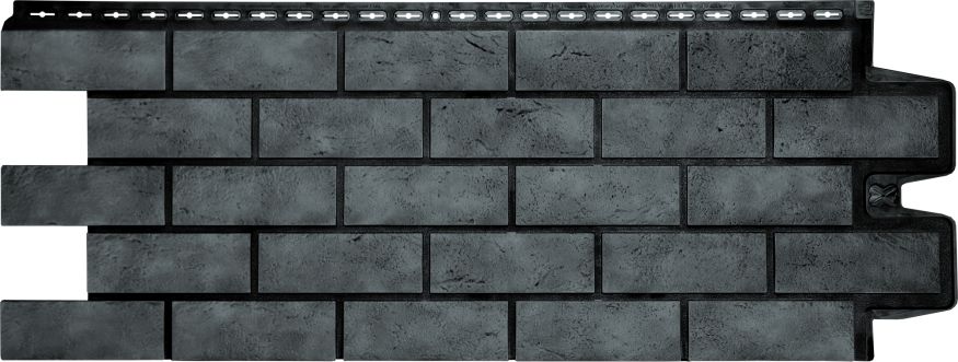 Фасадная панель Grand Line, Состаренный кирпич Design Plus, Антрацит с черным швом купить в Новосибирске
