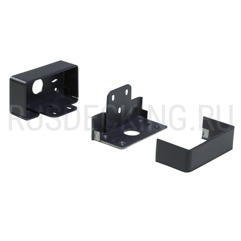 Комплект крепления перил прямое RusDecking Unodeck Графит купить в Новосибирске