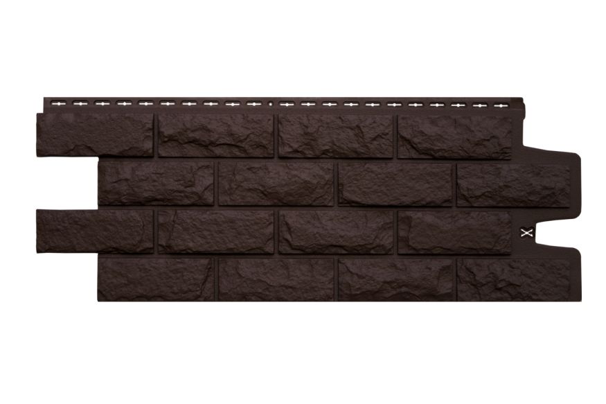 Фасадные панели Grand Line, Колотый камень Classic, Шоколадный купить в Новосибирске