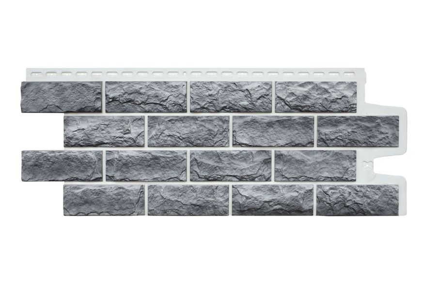 Фасадные панели Grand Line, Колотый Камень Design Plus, Гранит (белый шов) купить в Новосибирске