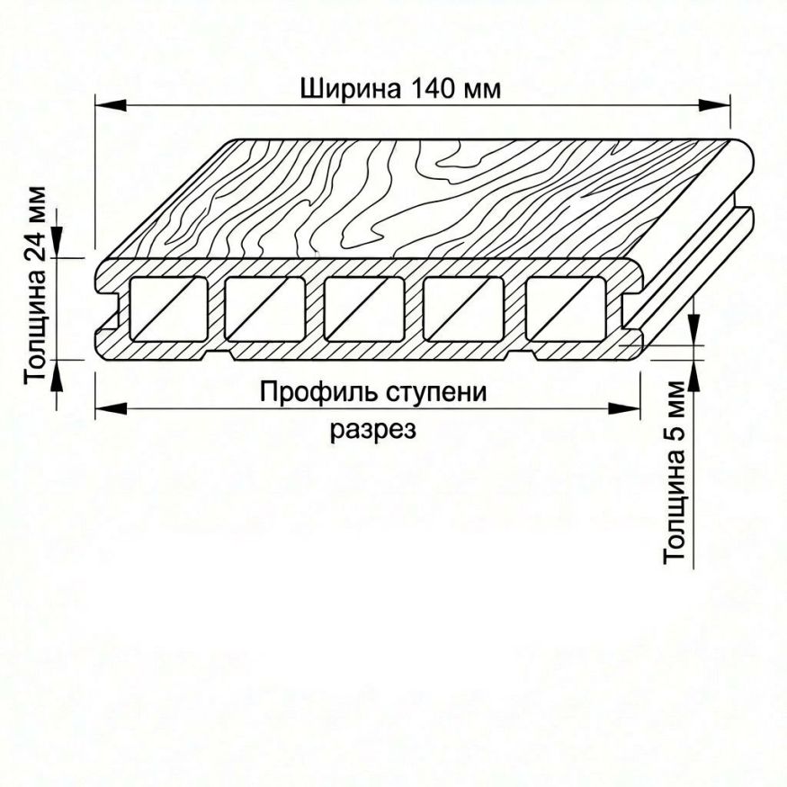Террасная доска ДПК GardenParkett Табула, Венге купить в Новосибирске
