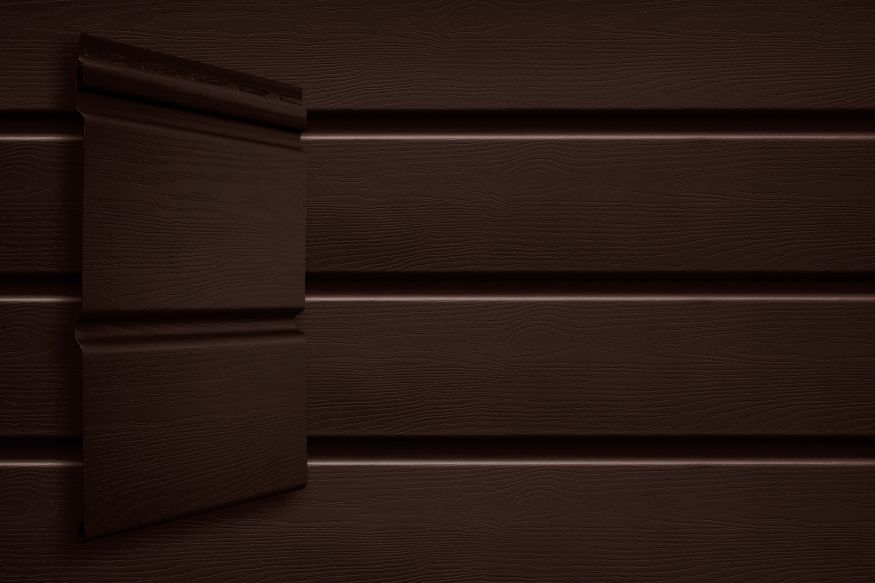 Виниловый сайдинг Grand Line Double-брус Темный дуб купить в Новосибирске