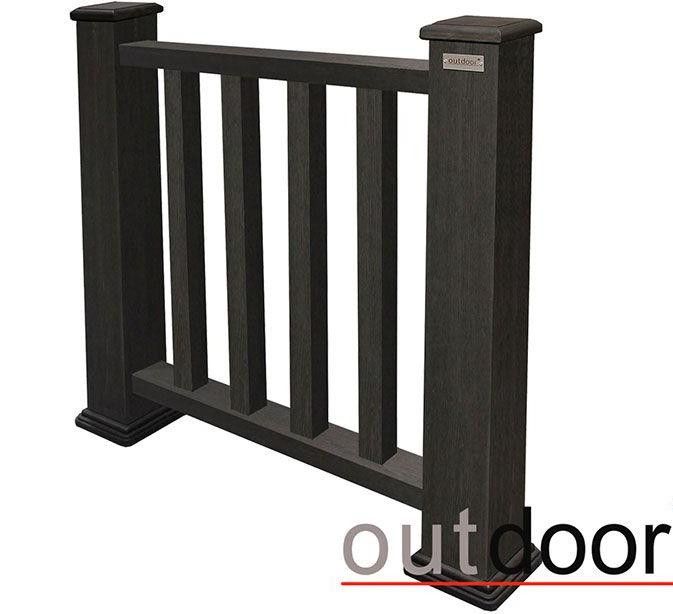 Ограждение из ДПК Outdoor Classic 3D STORM черного цвета купить в Новосибирске