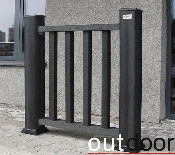 Ограждение из ДПК Outdoor Classic 3D STORM черного цвета купить в Новосибирске