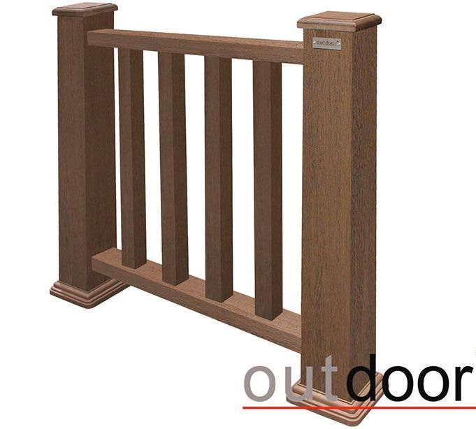 Ограждение из ДПК Outdoor Classic 3D STORM в коричневом миксе. купить в Новосибирске
