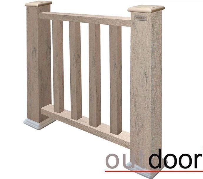 Ограждение из ДПК Outdoor Классик 3D STORM в сером миксе купить в Новосибирске