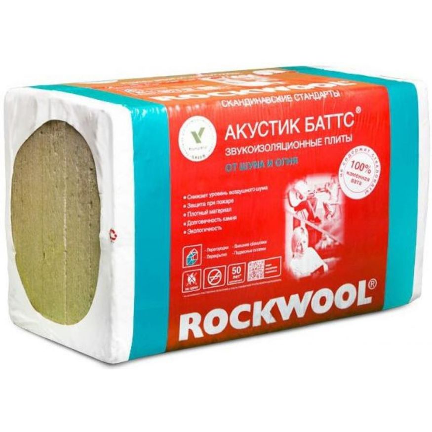 Утеплитель Акустик Баттс 50X600X1000 Rockwool купить в Новосибирске