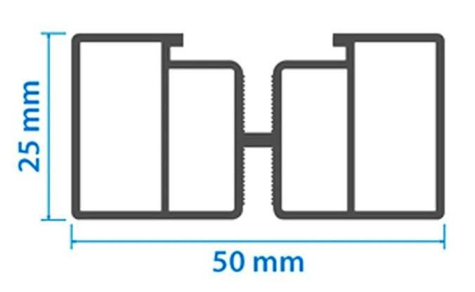 Алюминиевая несущая лага KRONEX 50x25x3000 мм купить в Новосибирске