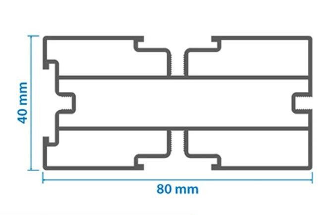 Алюминиевая лага KRONEX 80x40x3000 мм конструктивная купить в Новосибирске