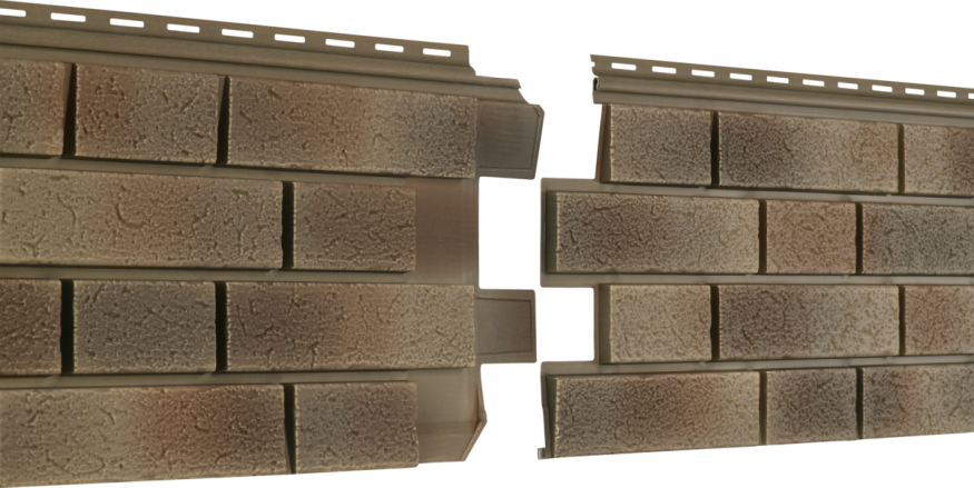 Фасадная панель Ю-пласт Стоун Хаус S-Lock Клинкер Нордик, Песок купить в Новосибирске