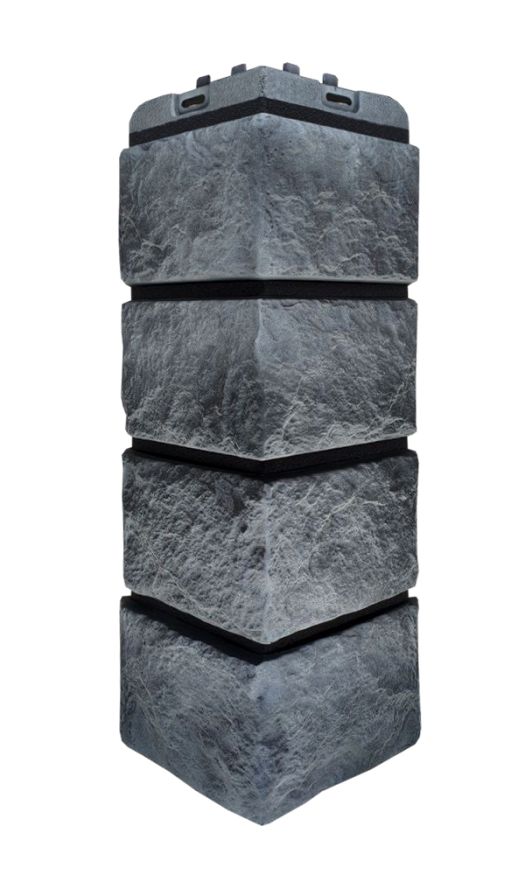 Угол наружный Grand Line, Колотый Камень Design Plus, Антрацит (черный шов) купить в Новосибирске