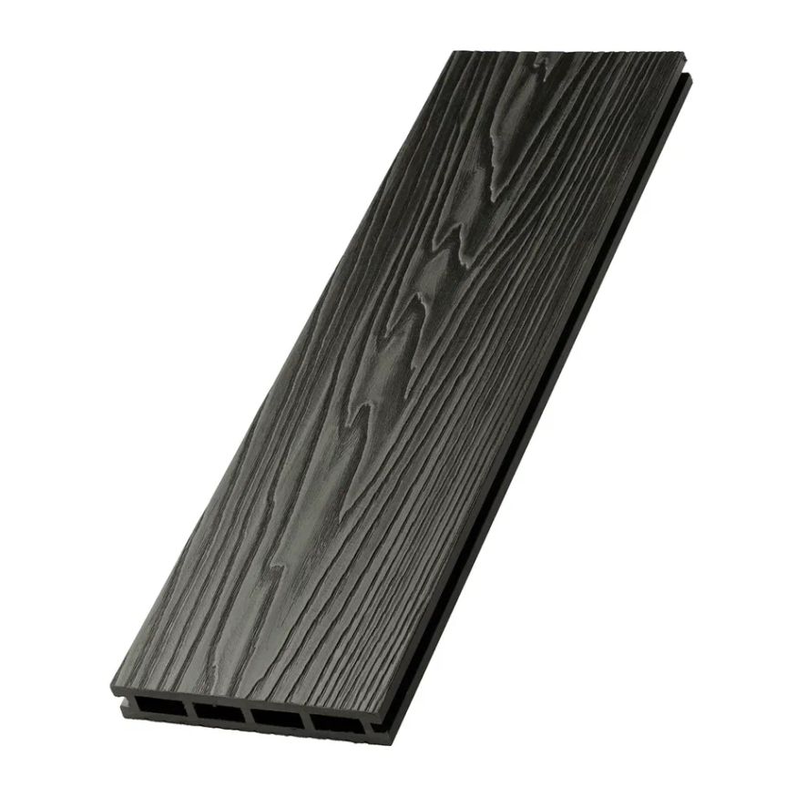 Террасная доска ДПК NanoWood New 3D тиснение + вельвет Графит купить в Новосибирске