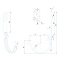 Крюк длинный усиленный модернизированный с комплектом крепления Aquasystem, PU MATT, RAL 8017 Темно Коричневый 150/100 купить в Новосибирске