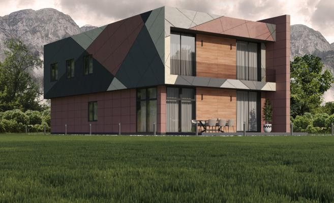 Фиброцементные панели Roofas COLOR Line Красный купить в Новосибирске