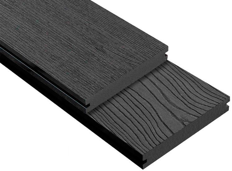 Террасная доска DPK Outdoor 3D полнотелая STORM/OCEAN BLACK черного цвета купить в Новосибирске