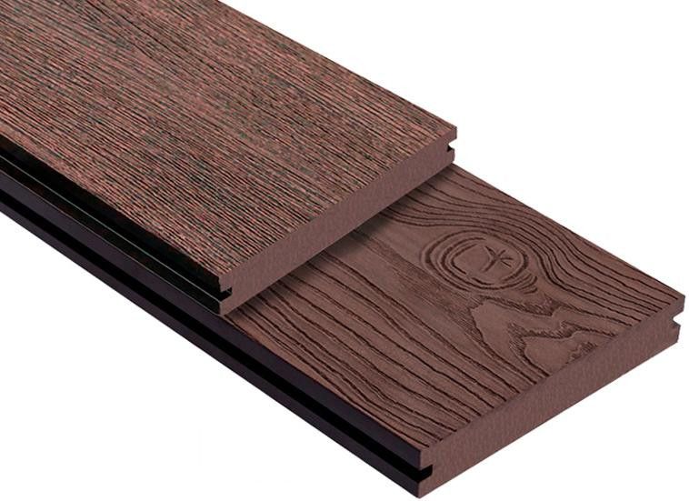 Террасная доска ДПК Outdoor 3D сплошная STORM/OCEAN BROWN коричневая смешанная купить в Новосибирске
